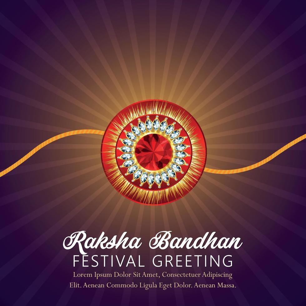 Creative rakhi of indian festival, happy raksha bandhan celebration greeting card vector
