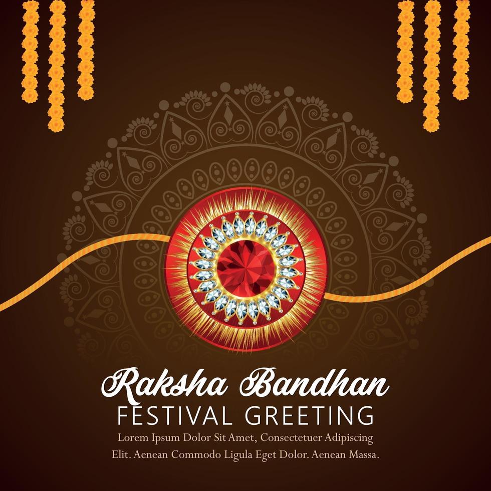 Ilustración de vector creativo de feliz celebración raksha bandhan tarjeta de felicitación