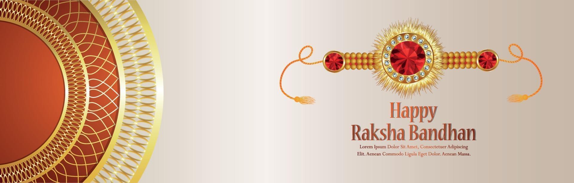 feliz festival rakhi de hermano y hermana celebración banner o encabezado vector