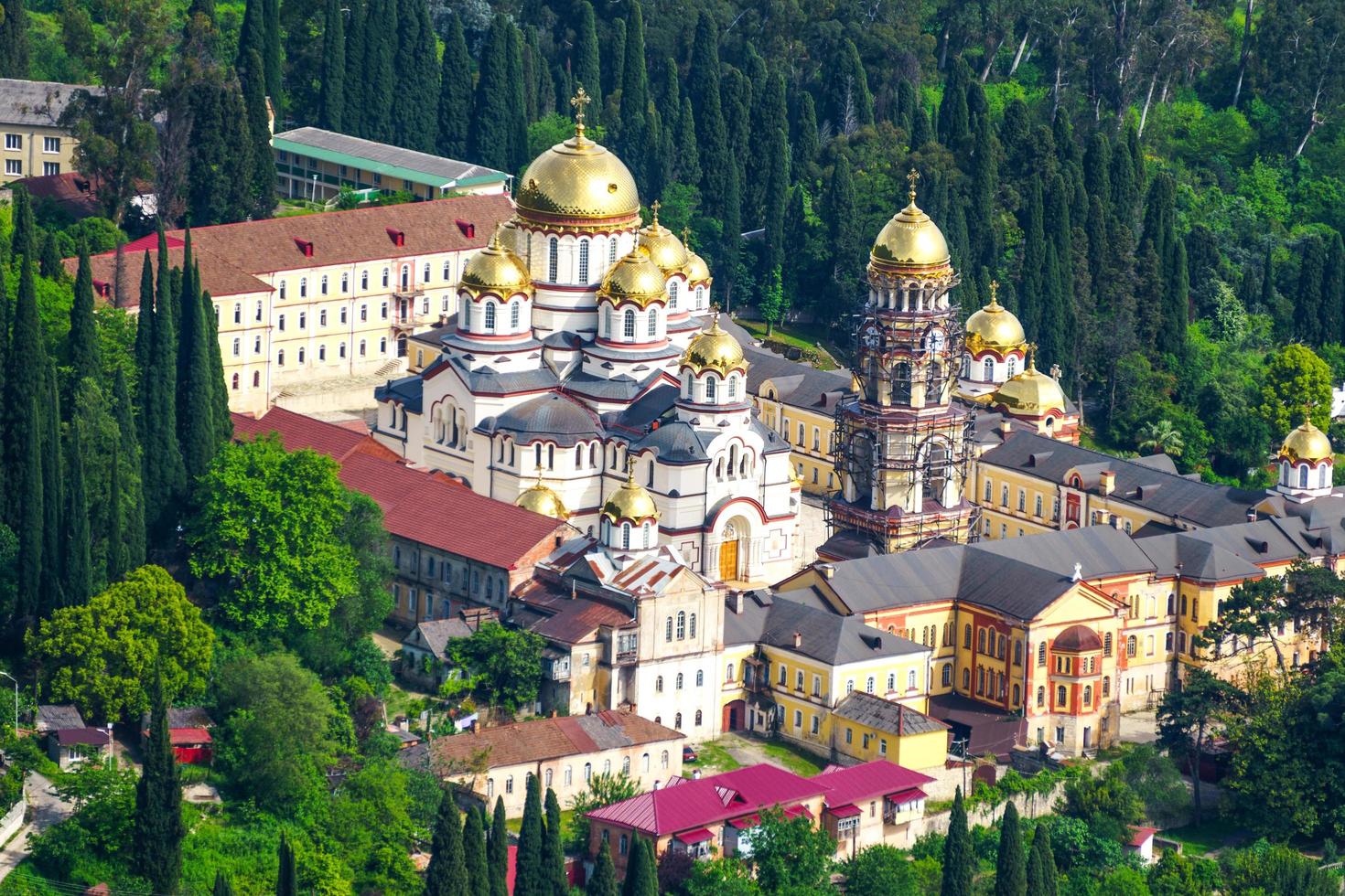 Landscape with a view of the new Athos monastery. New Athos, Abkhazia photo