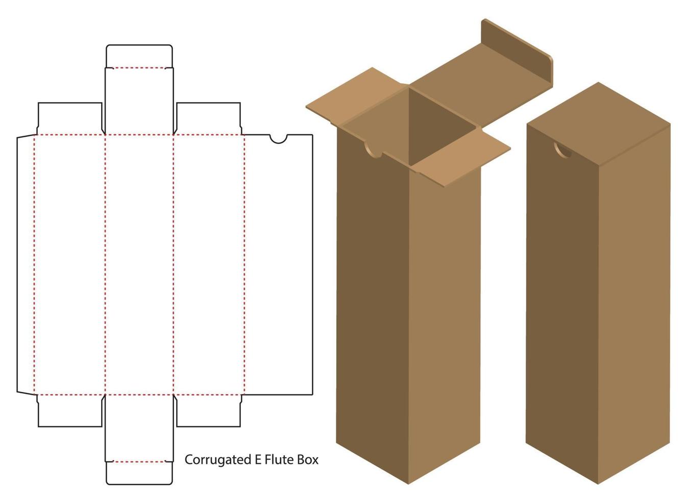 Box packaging die cut template design. 3d mock-up vector