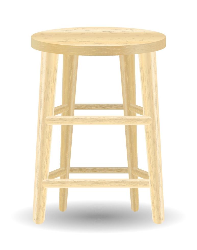 round wood chair on a white background vector
