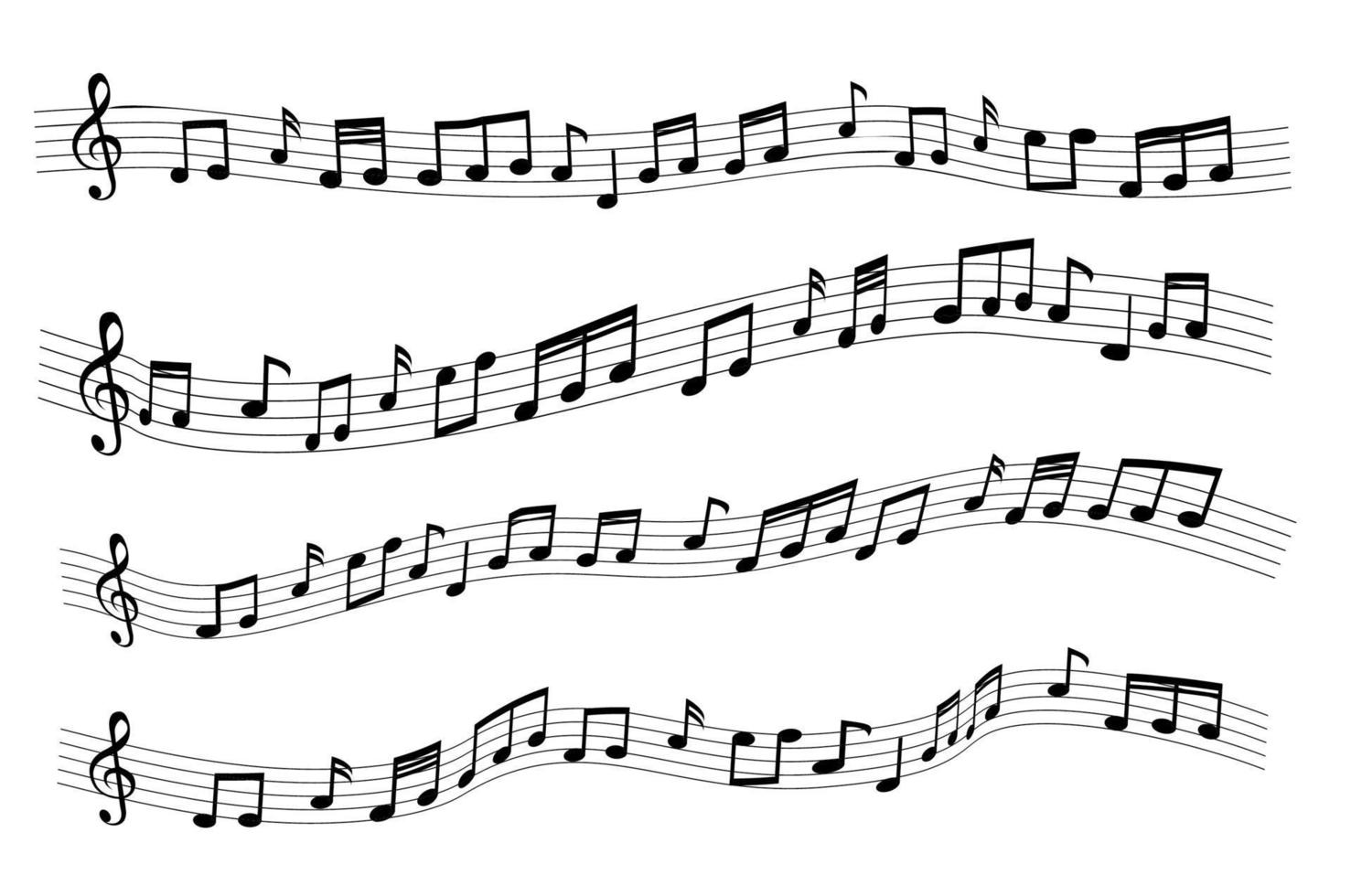 floating sample random music notes vector