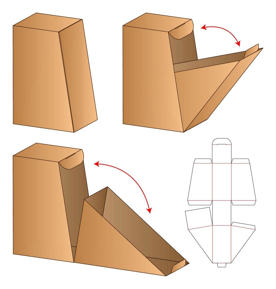 Box packaging die cut template design. 3d mock-up vector