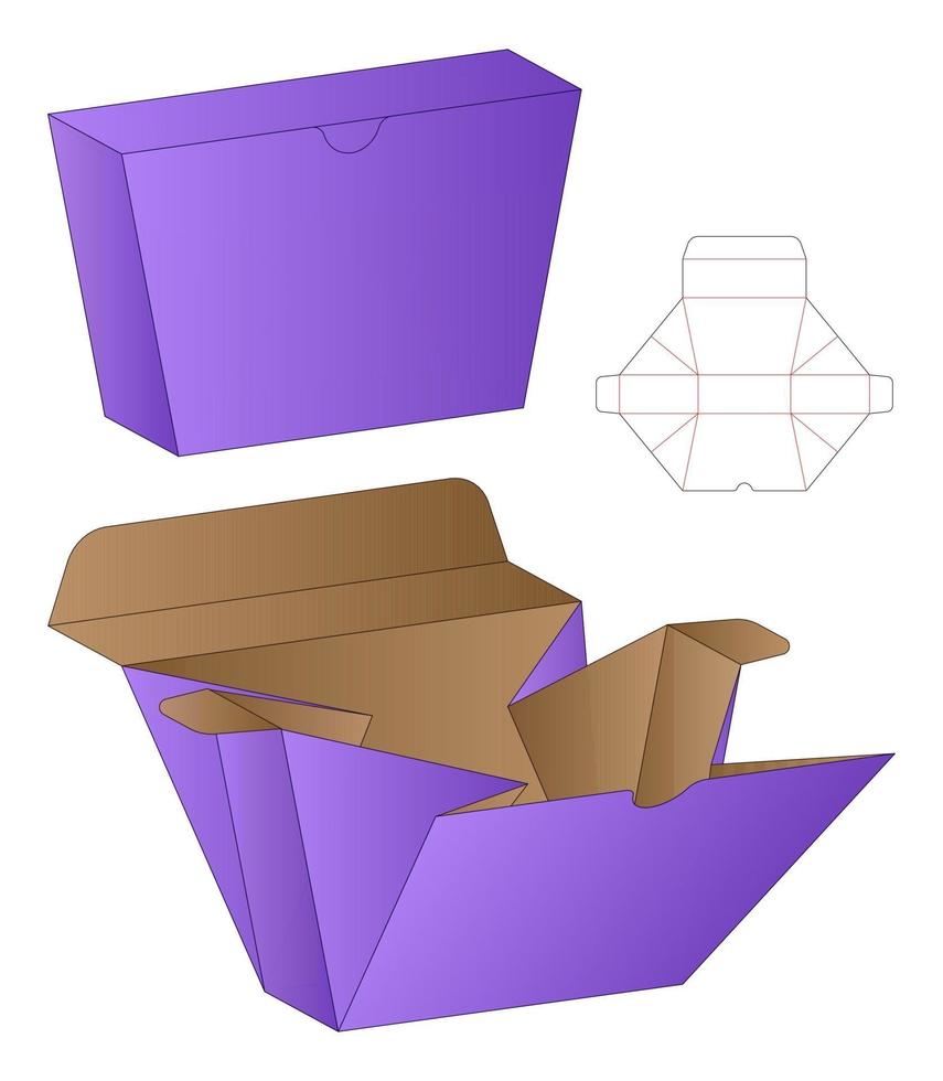 Box packaging die cut template design. 3d mock-up vector