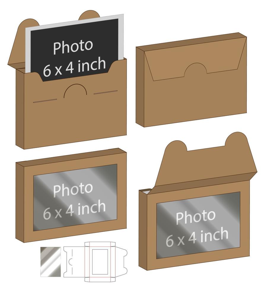 Box packaging die cut template design. 3d mock-up vector