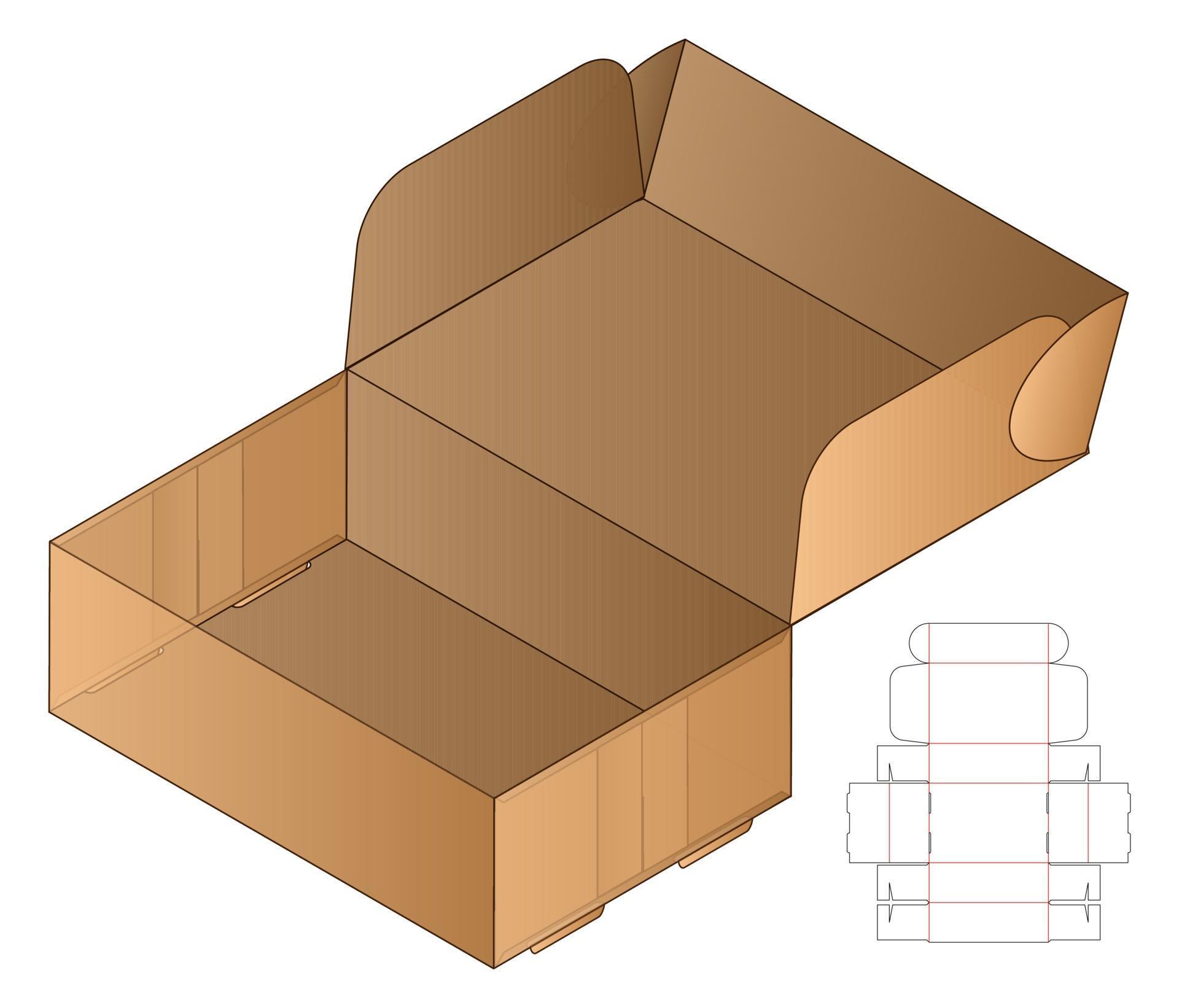 Box packaging die cut template design. 3d mock-up 2314705 Vector Art at