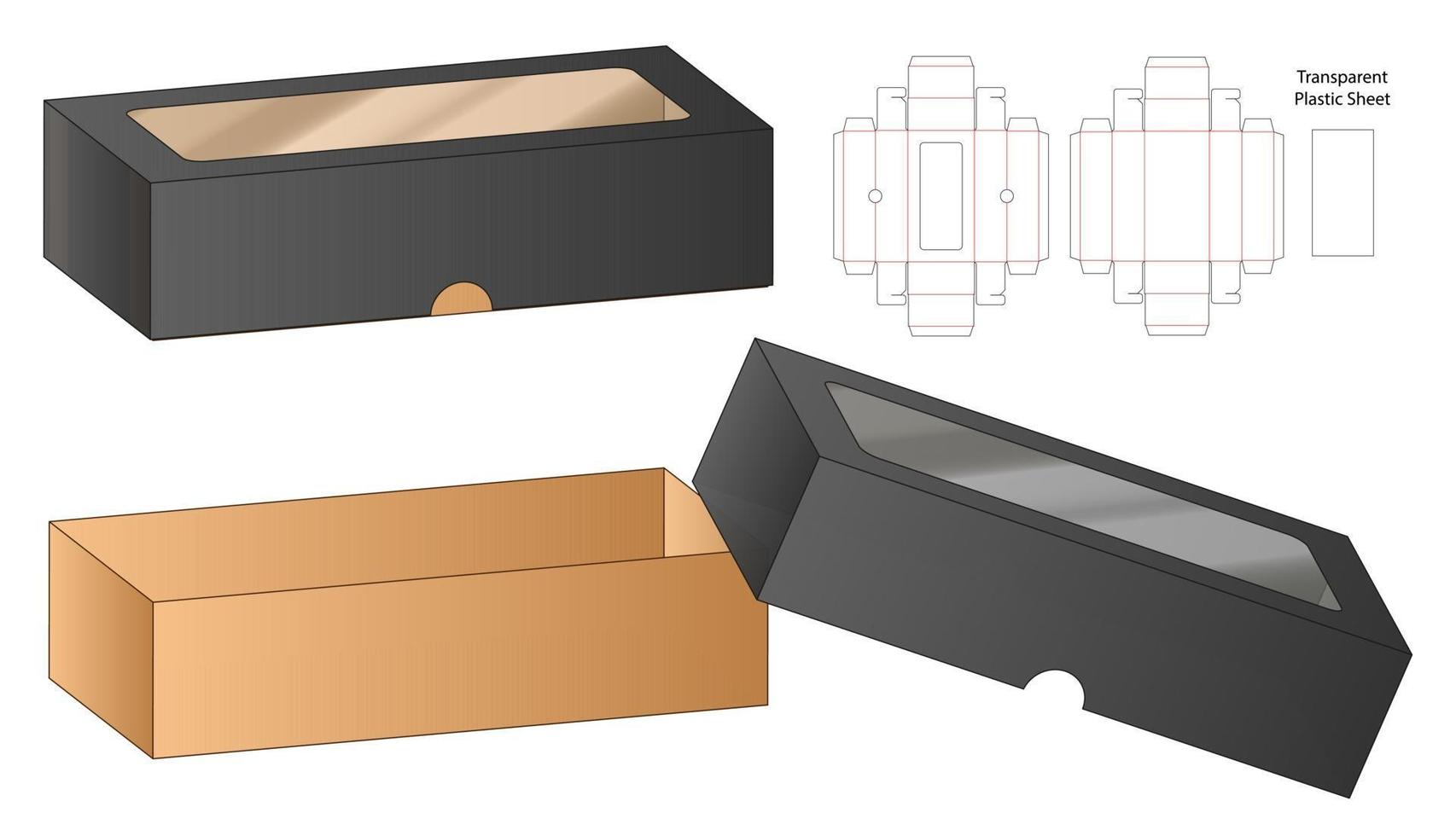 Box packaging die cut template design. 3d mock-up vector