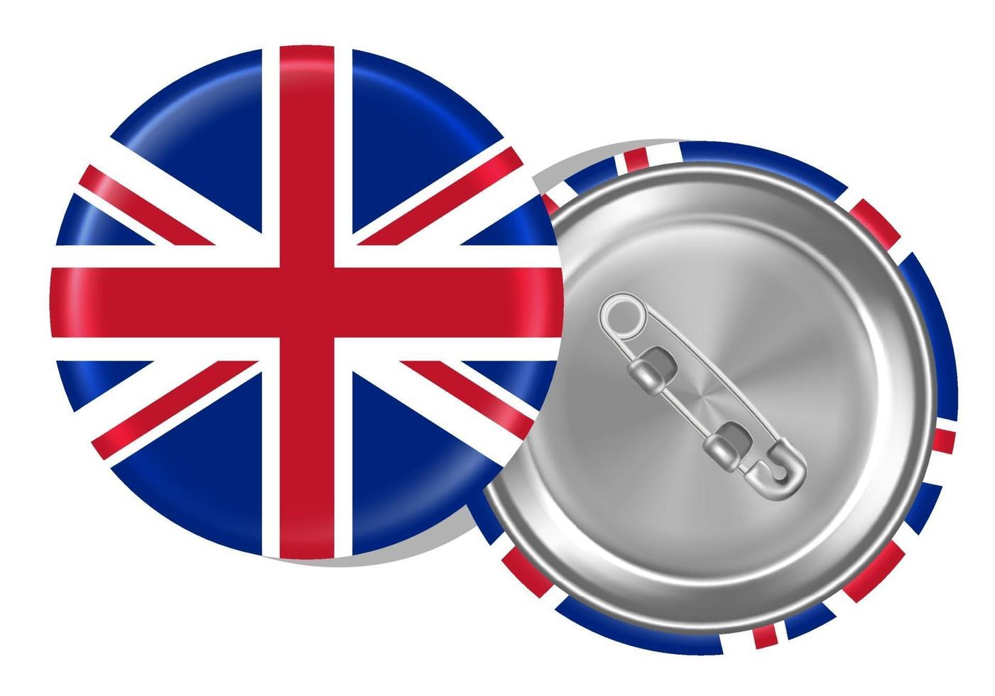 3d real united kingdom flag brooch vector