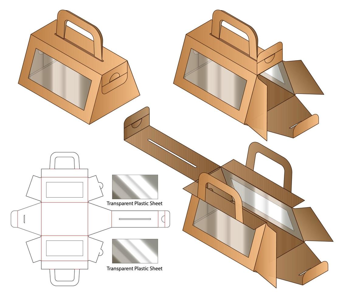 Box packaging die cut template design. 3d mock-up vector