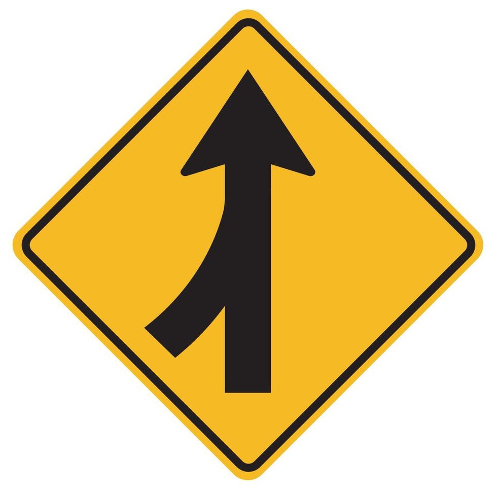 Warning signs Merging traffic watch for cars from the left vector