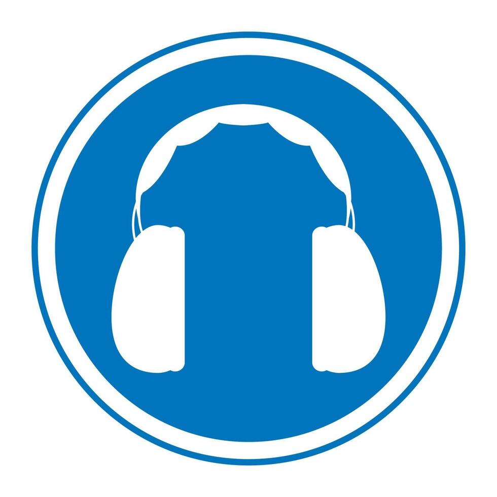 Symbol Ear Protection Required Sign vector