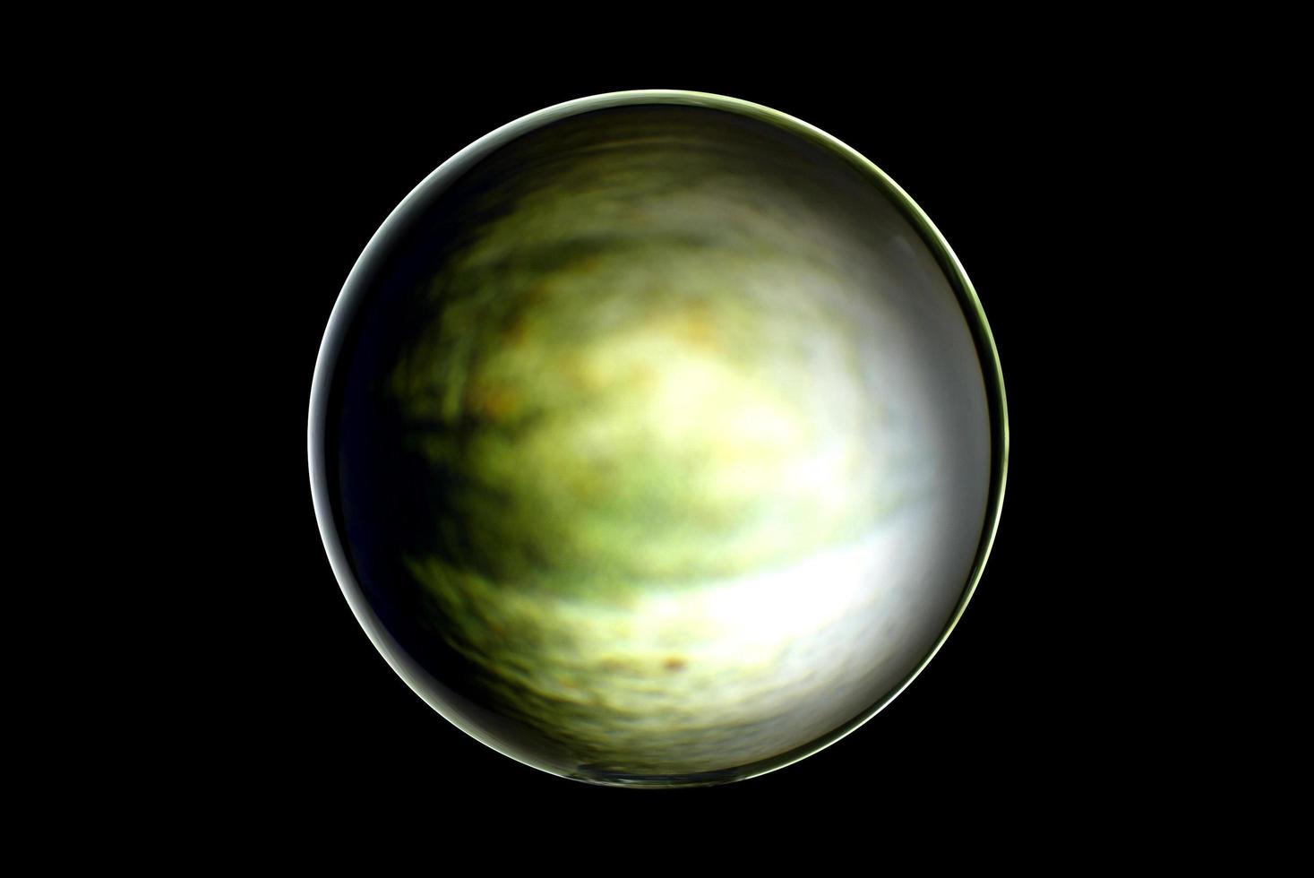 An abstract sphere with a blurry pattern isolated on black background. photo