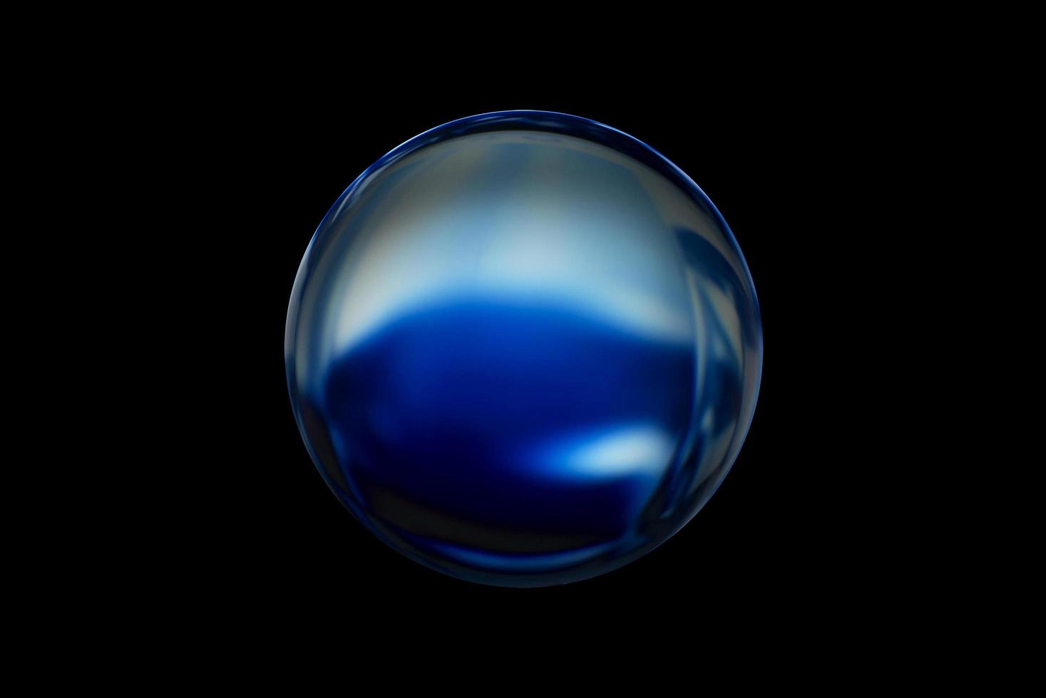 An abstract sphere with a blurry pattern isolated on black background. photo