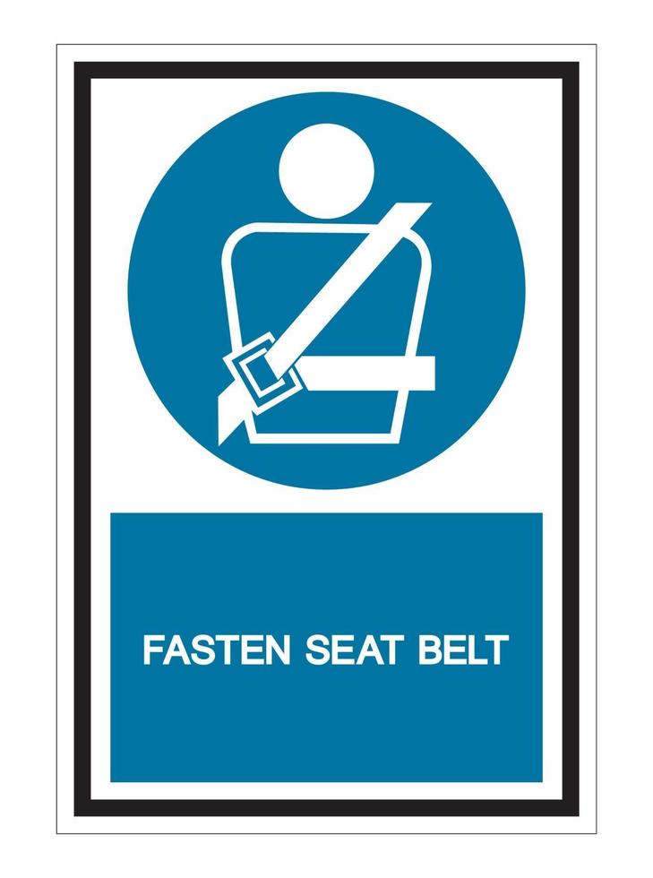 llevar un cinturón de seguridad signo de símbolo sobre fondo blanco. vector