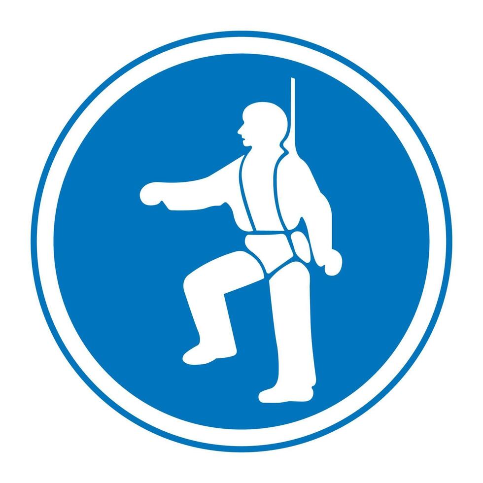 Safety Harness Must Be Worn Symbols Sign vector