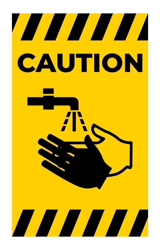 Caution Wash Your Hand Symbol Isolate On White Background vector