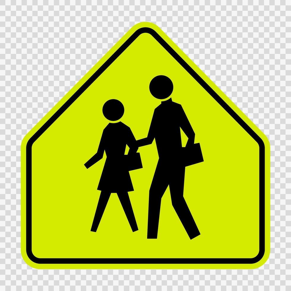 School Zone Sign on transparent background vector