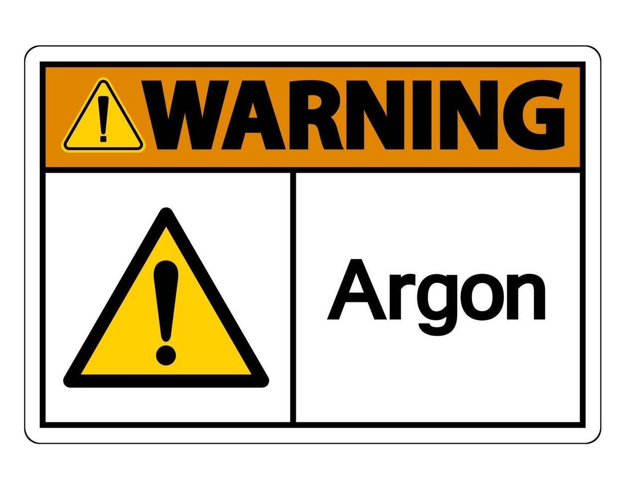 Warning Argon Symbol Sign On White Background vector