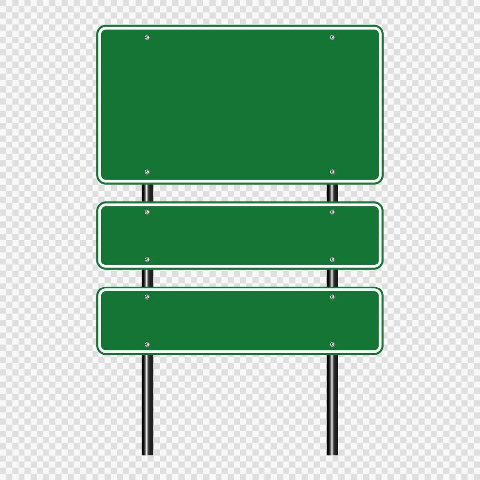 Green traffic sign Road board sign vector