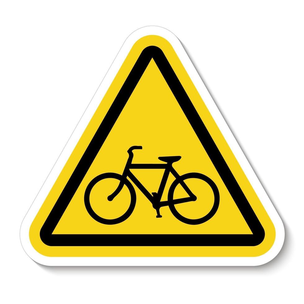 señal de advertencia de tráfico de bicicletas vector