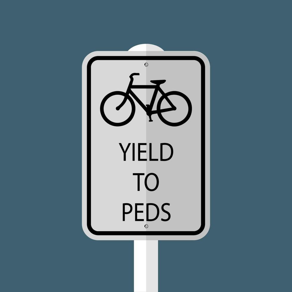 Bicycles Yield to Pedestrians Sign vector