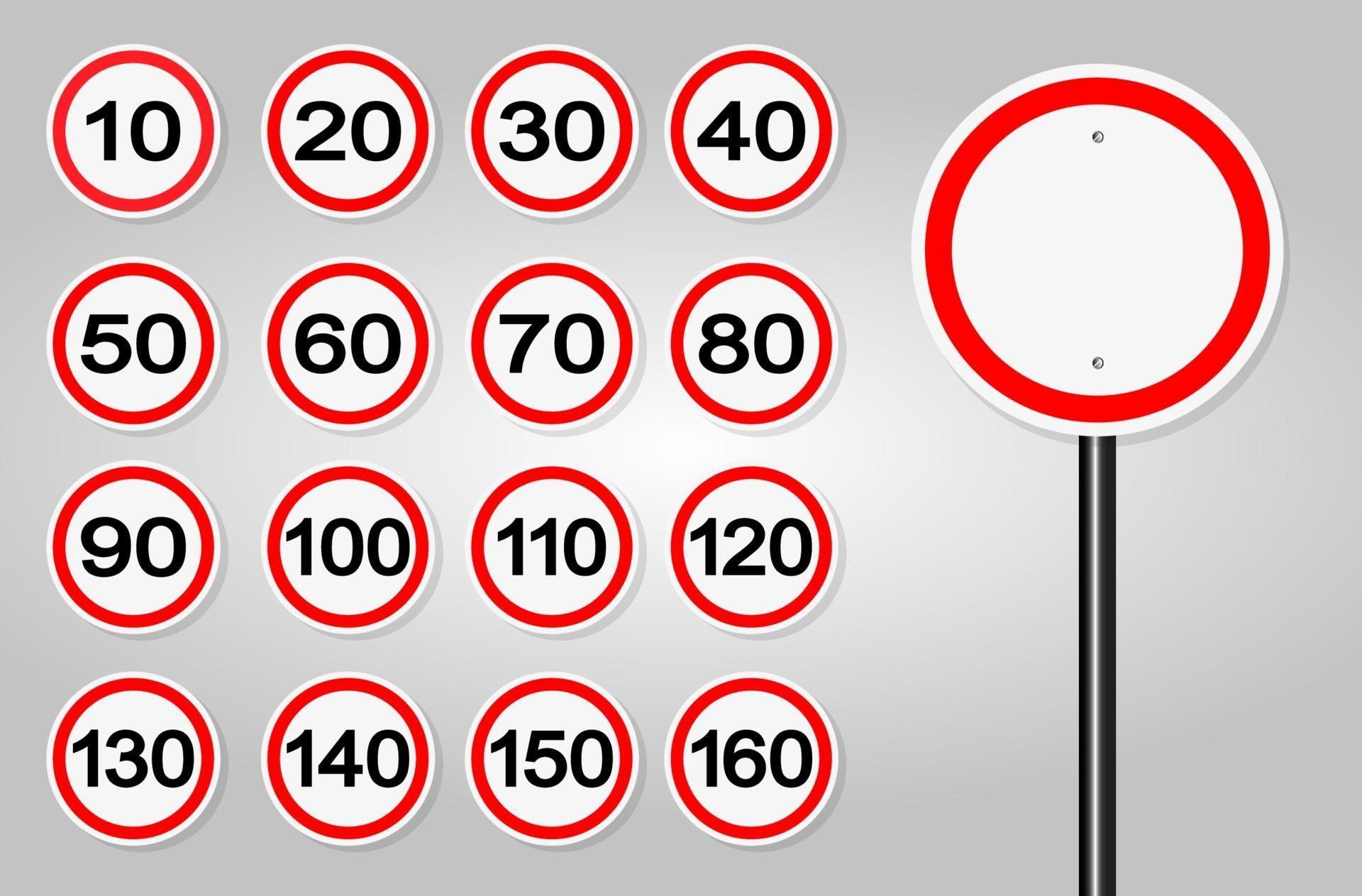  Speed  Limit Signs Set 2315087 Vector Art at Vecteezy 