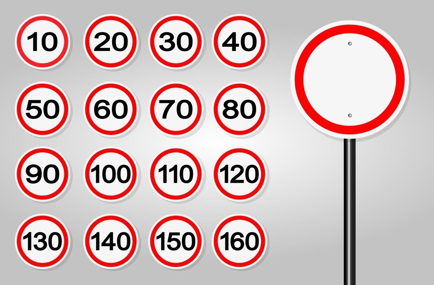 Speed Limit Signs Set vector