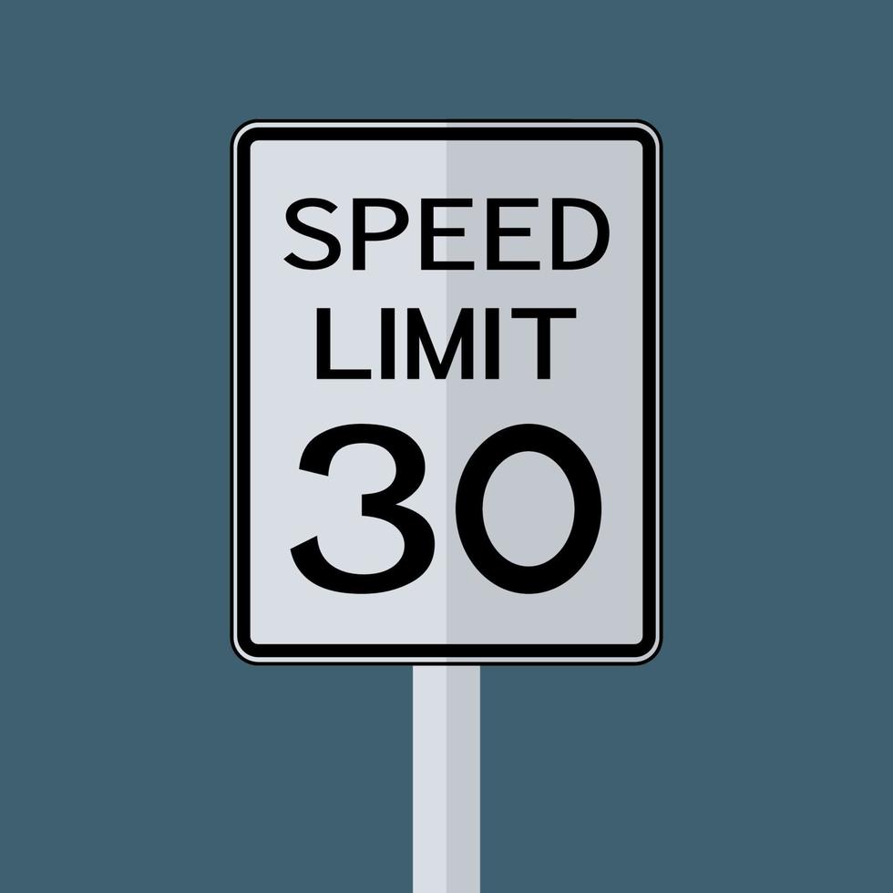 Estados Unidos tráfico por carretera transporte señal límite de velocidad 30 vector