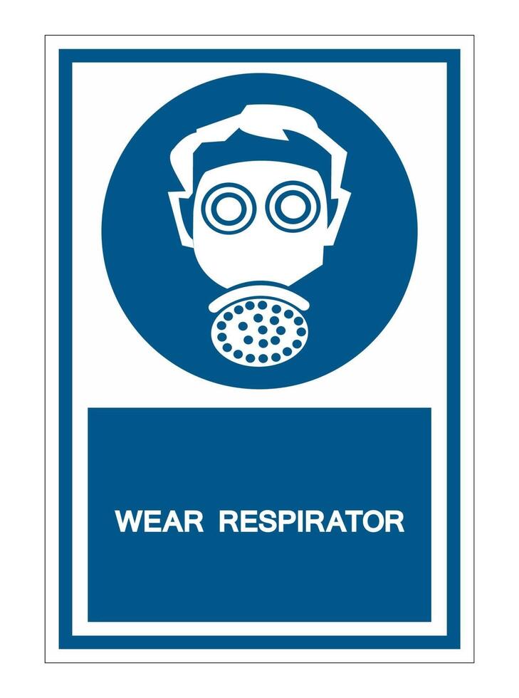 Symbol wear respirator protection sign vector