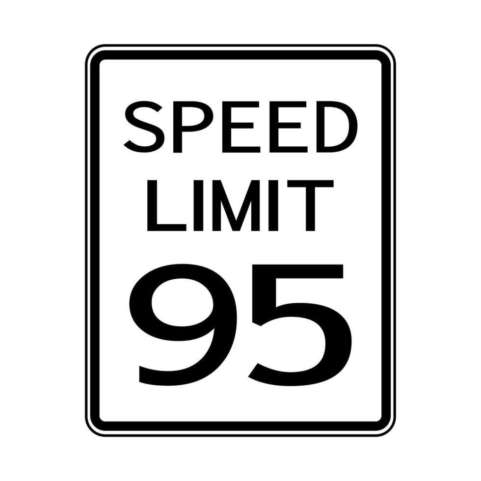 USA Road Traffic Transportation Sign Speed Limit 95 vector