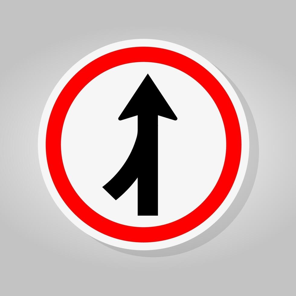 Merge Join Way Left Traffic Road Sign vector