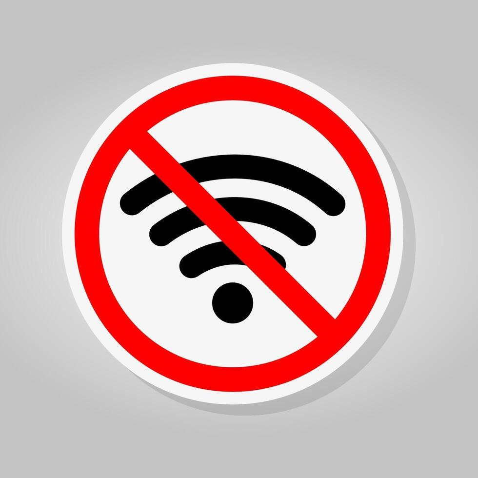 No Wifi Area Sign vector