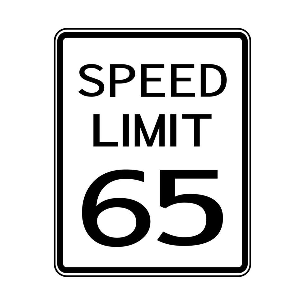 Estados Unidos tráfico por carretera transporte señal límite de velocidad 65 vector
