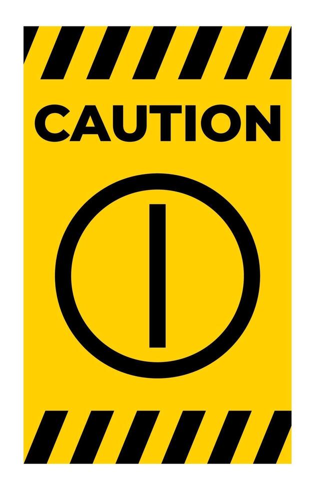 Caution On Off Push Button Symbol Sign vector