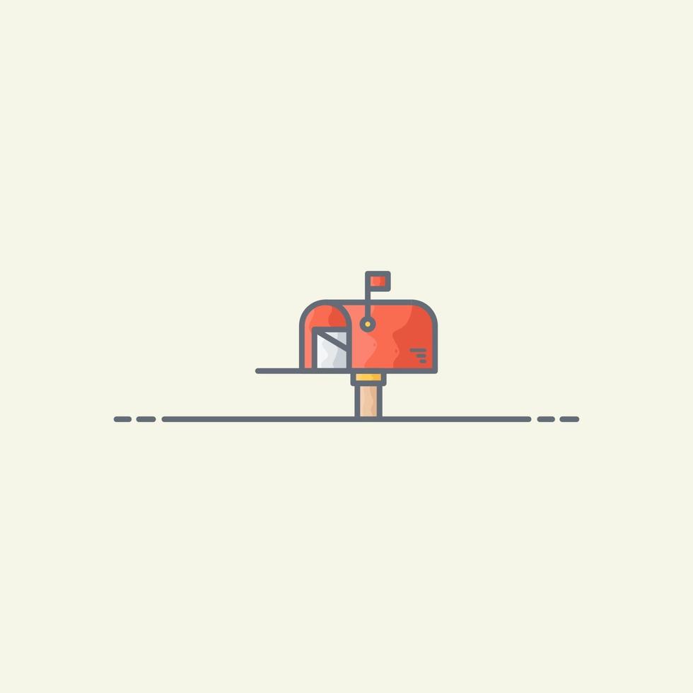 Red mailbox vector icon illustration