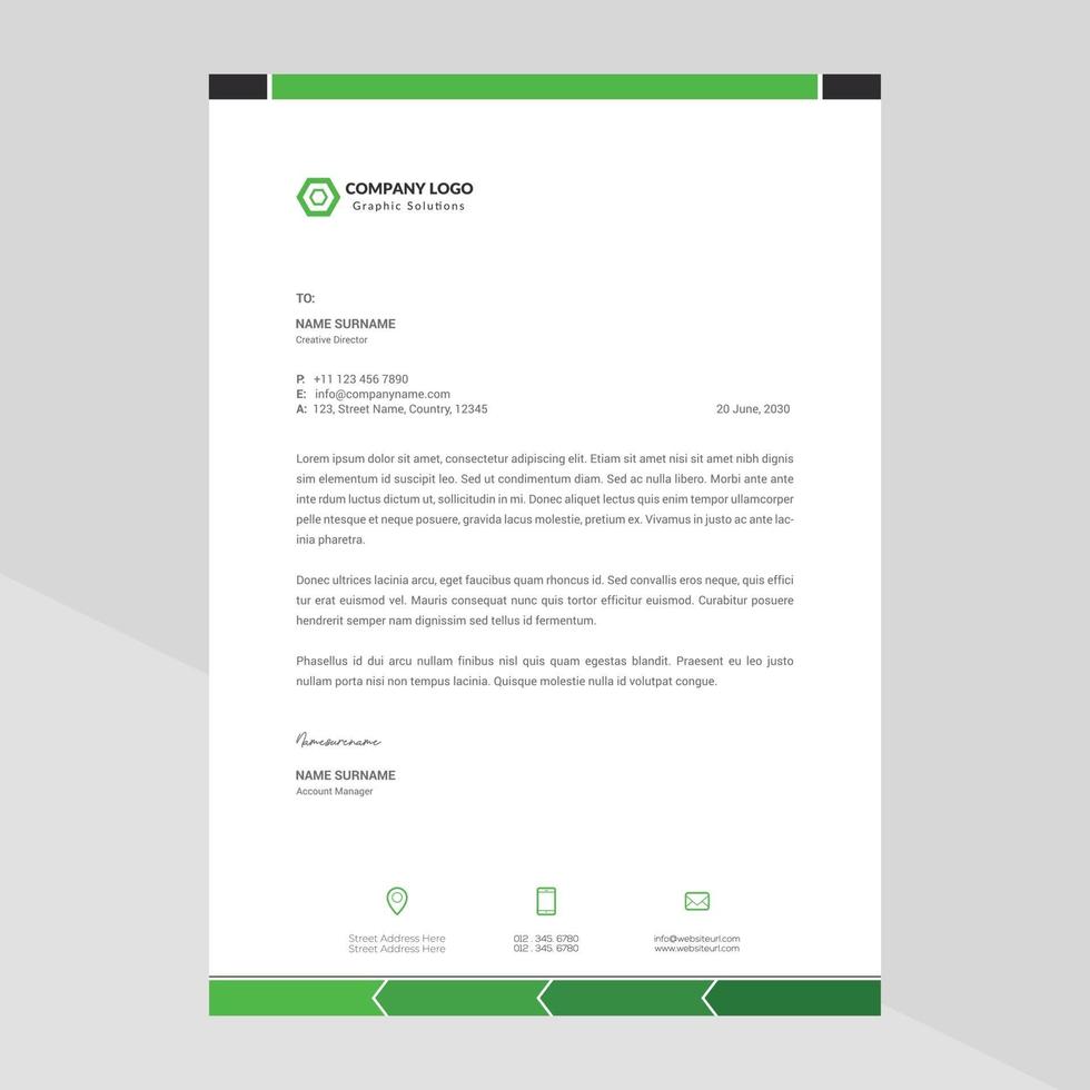 Elegant letterhead template design in minimalist style Free Vector