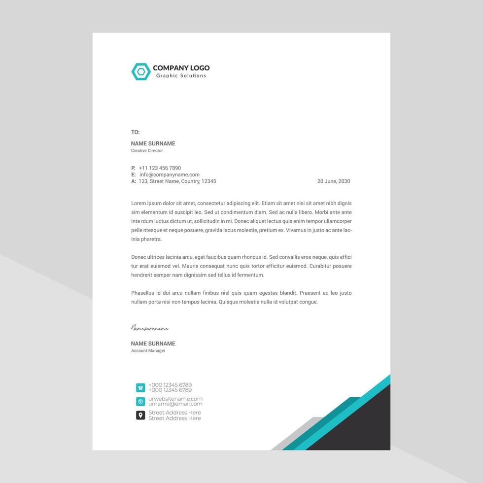 Elegant letterhead template design in minimalist style Free Vector