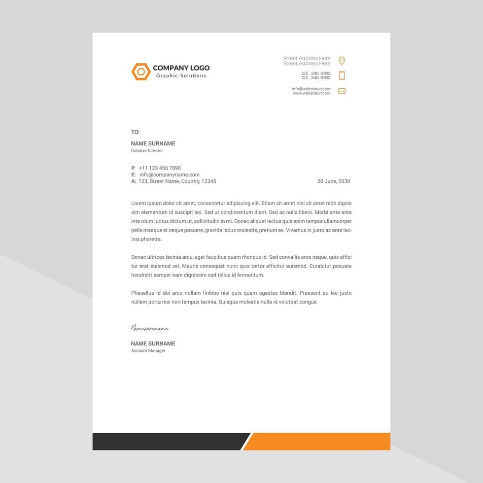 Elegant letterhead template design in minimalist style Free Vector