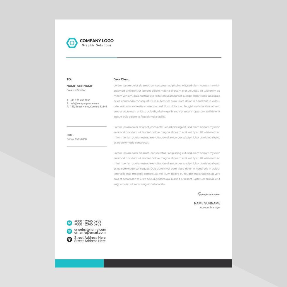 Elegant letterhead template design in minimalist style Free Vector