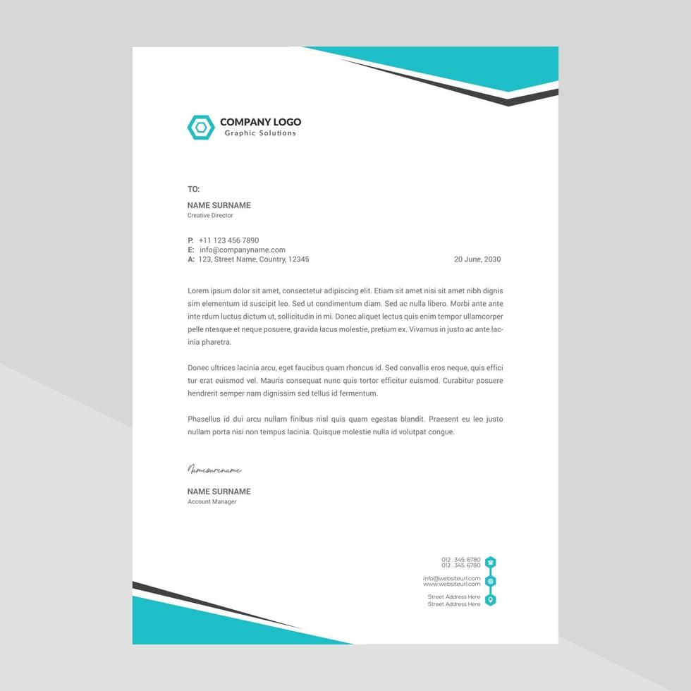 Elegant letterhead template design in minimalist style Free Vector