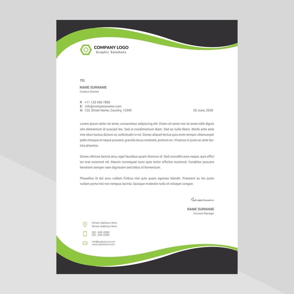 Elegant letterhead template design in minimalist style Free Vector
