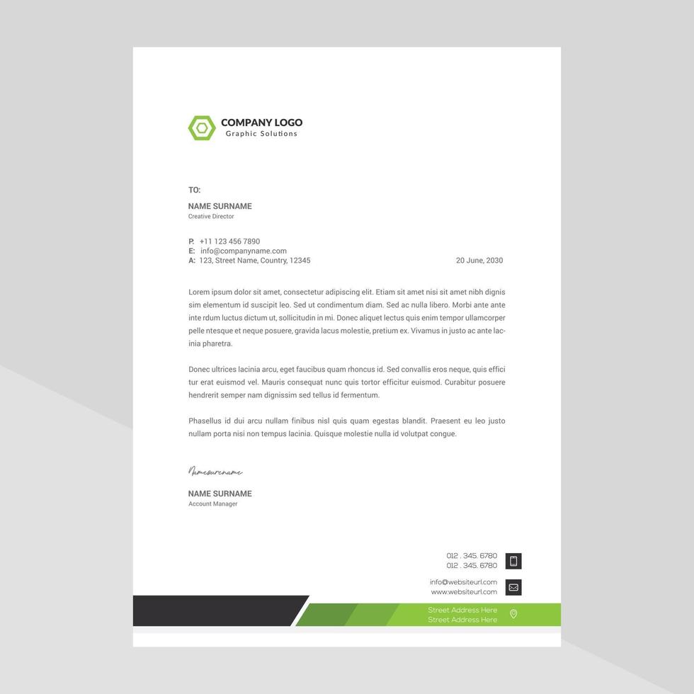 Elegant letterhead template design in minimalist style Free Vector