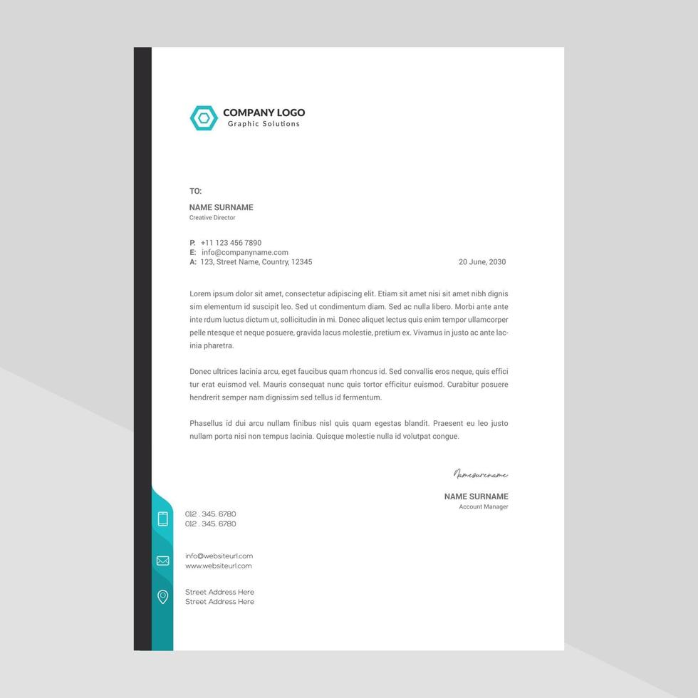 Elegant letterhead template design in minimalist style Free Vector