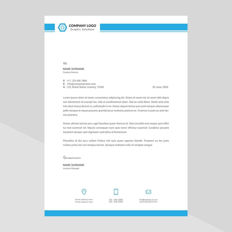 Elegant letterhead template design in minimalist style Free Vector