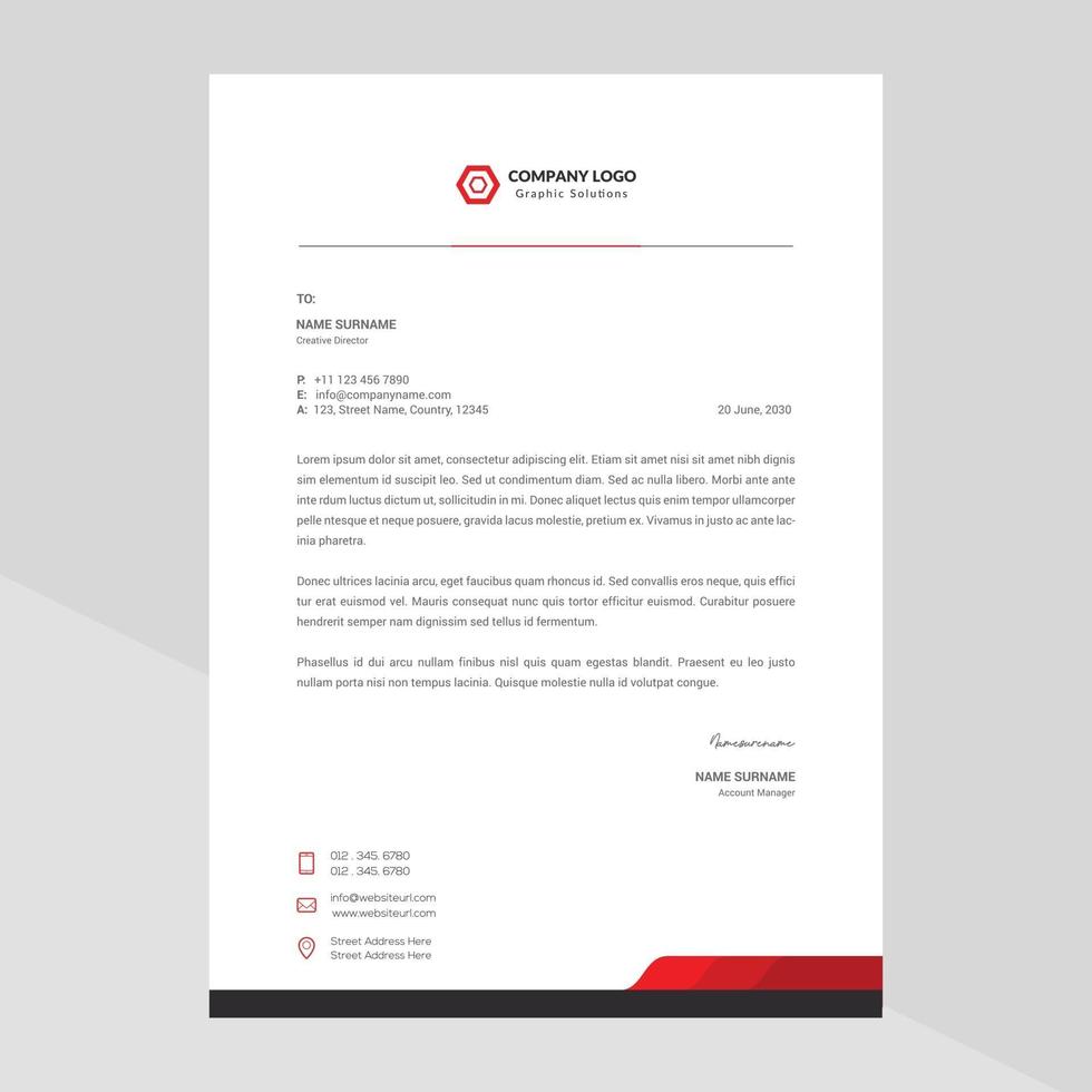 Elegant letterhead template design in minimalist style Free Vector