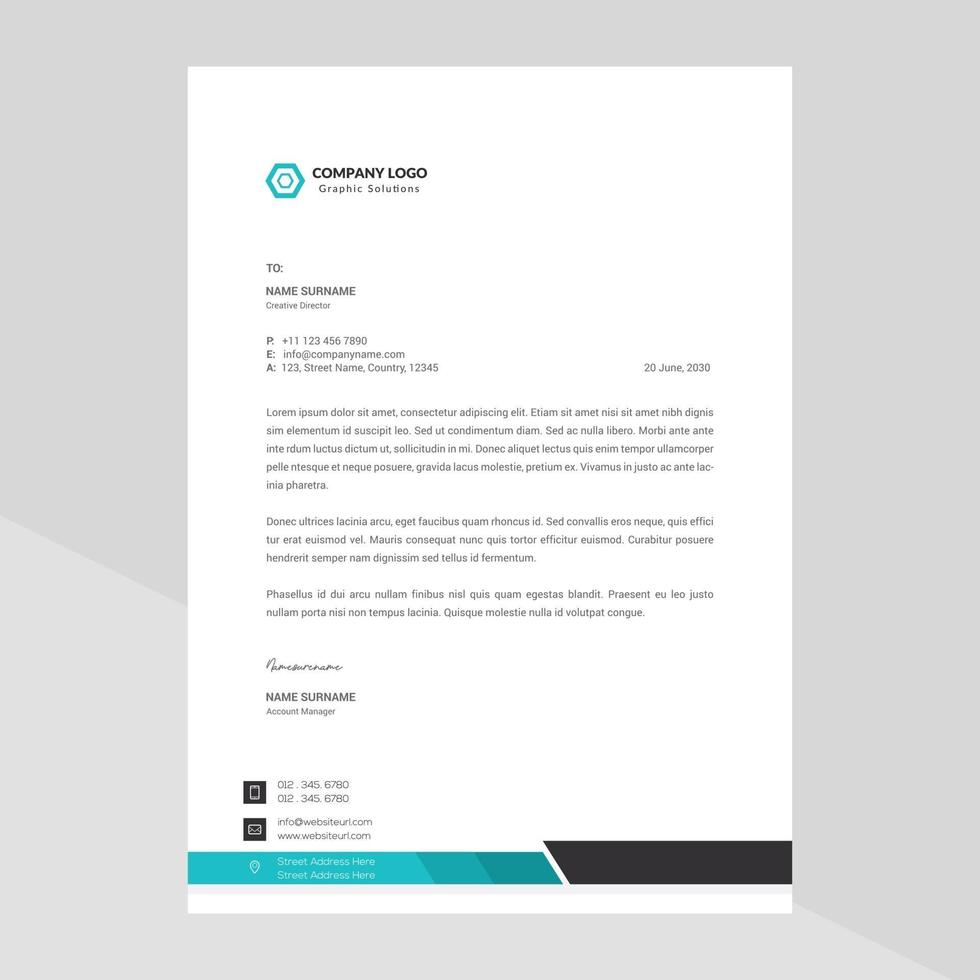 Elegant letterhead template design in minimalist style Free Vector