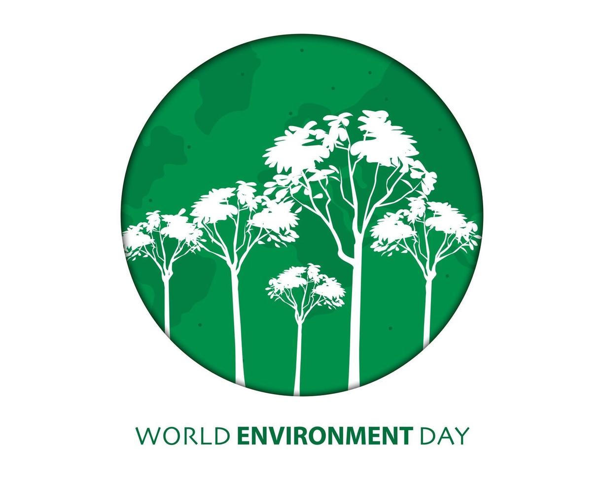 World Environment Day With Tree Vector