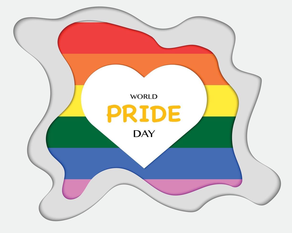 vector de papercut del día mundial del orgullo