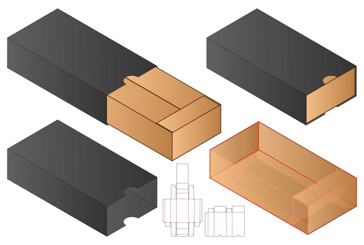 Box packaging die cut template design. 3d mock-up vector